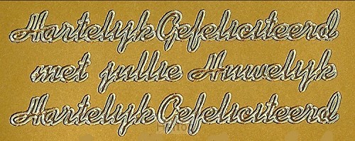 Stickervel goud h g huwelijk etc