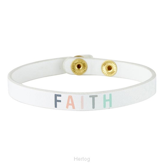 Leather Snap Bracelet Faith