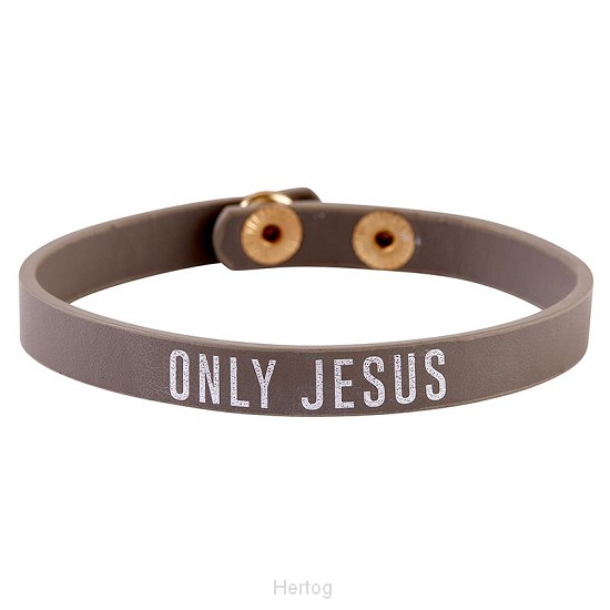 Leather snap bracelet only Jesus