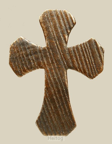 Kruis breeduitlopend brons 12 cm