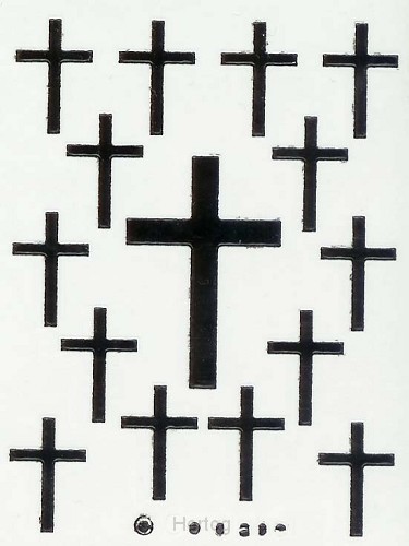 Stickervel kruis 3x15 goud zwart zilver