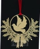 Boomhanger metaal Duif goudkleur 9x7,8cm