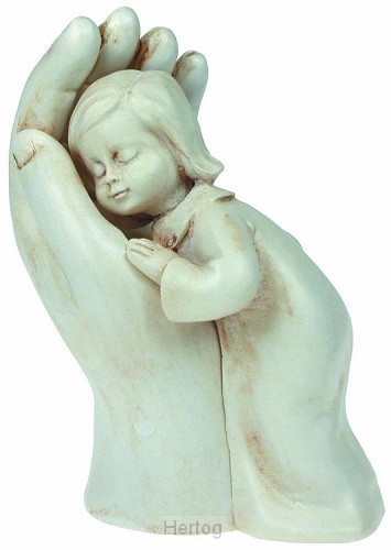 Beeld meisje in hand 12.5cm