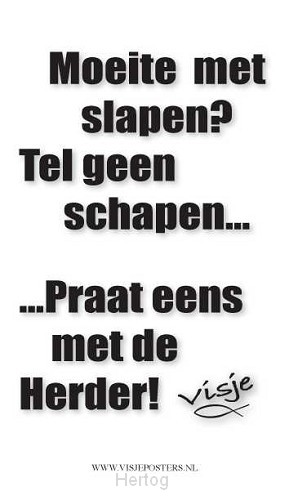 Kaart visje moeite met slapen tel