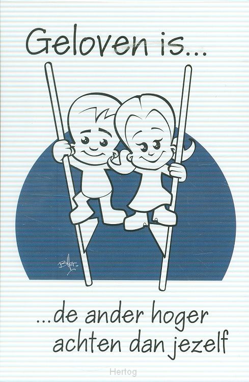 Prentbriefkaart geloven is de ander hoge