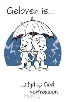 Prentbriefkaart geloven is opnieuw gebor