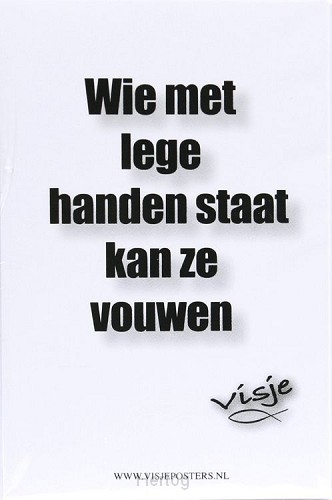 Minikaart visje wie met lege handen staa