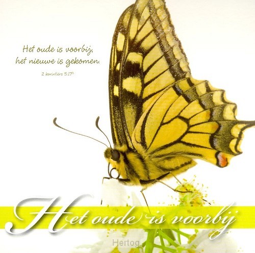 Prentbriefkaart het oude is voorbij