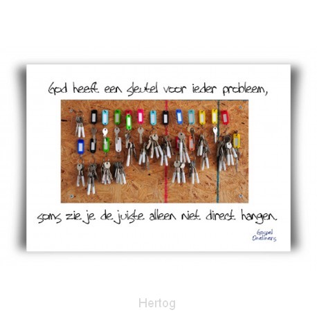 Minikaart God heeft een sleutel