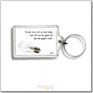 Sleutelhanger wie zijn vrouw niet om raa