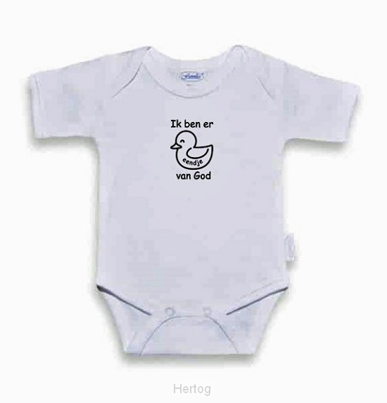 Romper wit/zwart 62-68 eendje van God