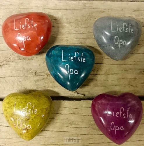 Liefste opa paars hart steen