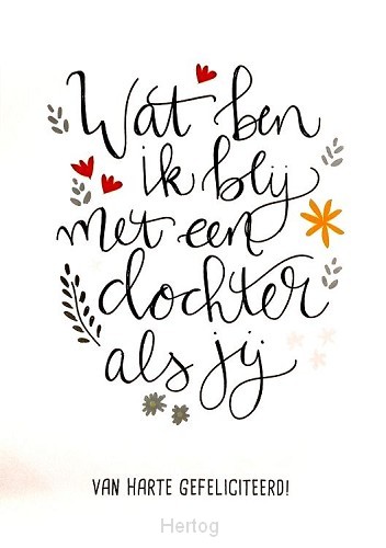 Wenskaart Wat ben ik blij met dochter