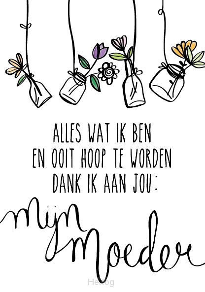 Wenskaart mijn moeder