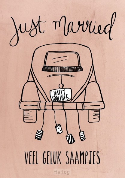 Wenskaart just married