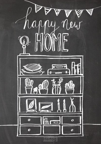 Wenskaart happy new home