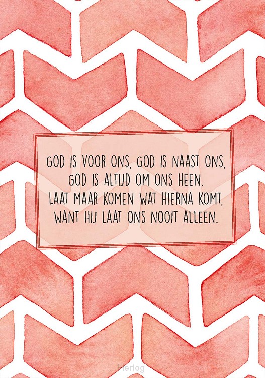 Wenskaart God is voor ons