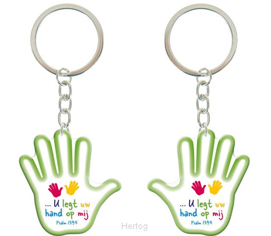 Sleutelhanger hand u legt uw hand