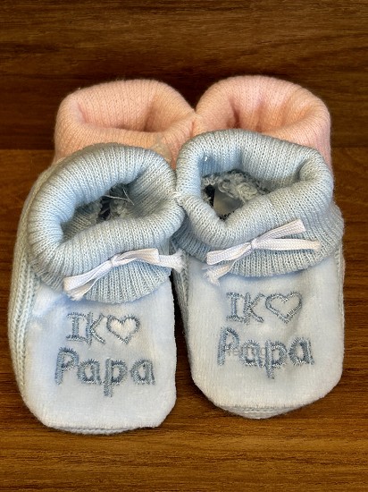 Slofjes roze/blauw papa