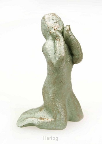 Beeld 715d overgave/aanbidding groen 8cm