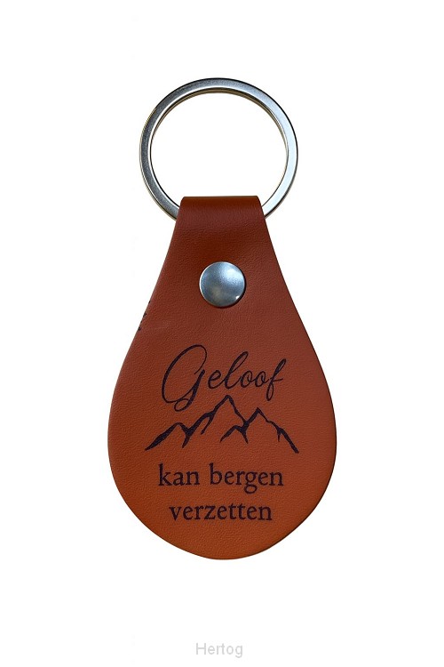Sleutelhanger bruin Geloof kan bergen ve