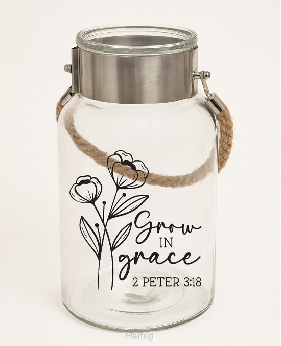 Vase metal/rope Grow in grace