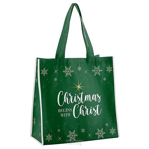 Christmas begins (green)  Christmas Tote