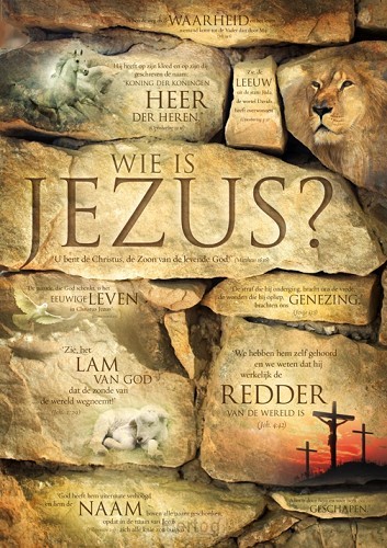 Poster A3 wie is Jezus