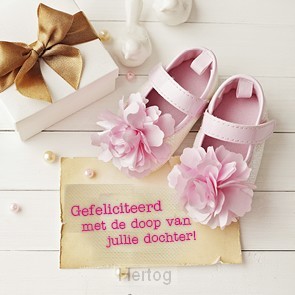 Kaart gefeliciteerd met de doop dochter