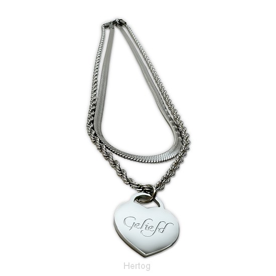 Choker/ketting geliefd zilver