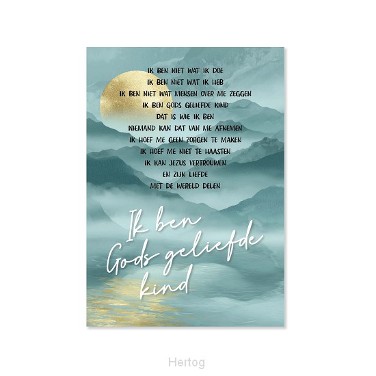 Plexiglas A4 Gods geliefde kind groen