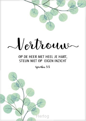 Kaart vertrouw op de Heer