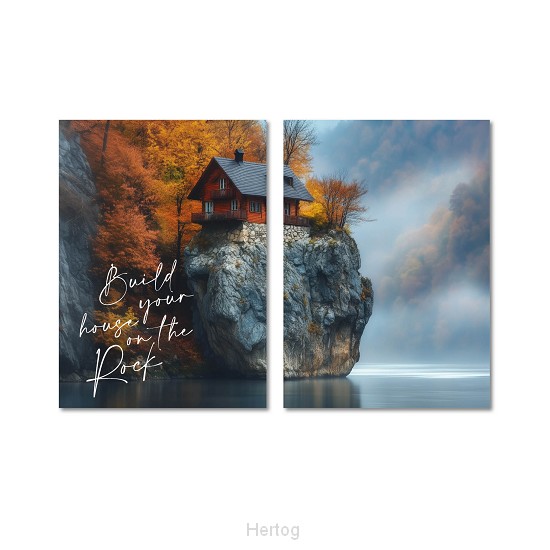 Wandbord A3 Build your house on the Rock