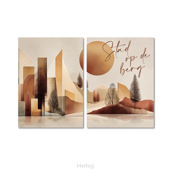 Wandbord A3 Stad op de berg