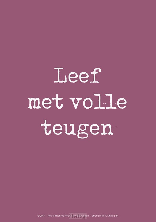 Poster a4 leef met volle teugen roze