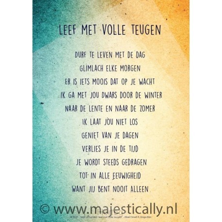 Poster a4 leef met volle teugen refrein