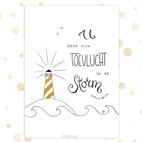 Poster een toevlucht in de storm