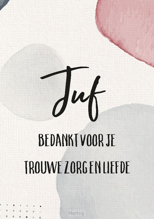 Wenskaart juf bedankt