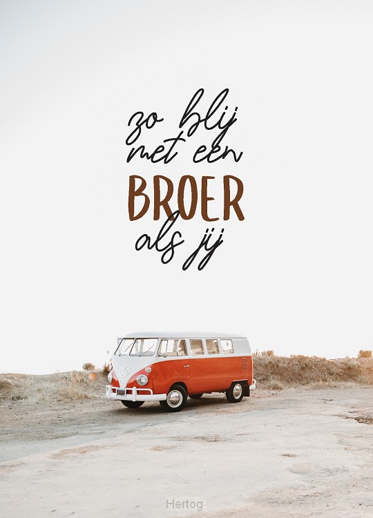 Wenskaart blij met een broer