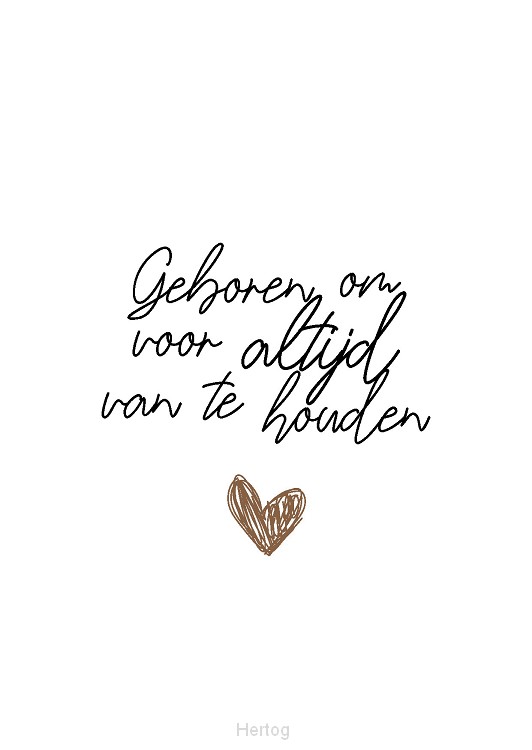 Interieurbord A4 geboren om voor altijd