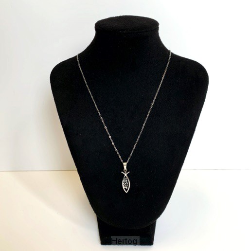 Ketting visje Jesus zilver