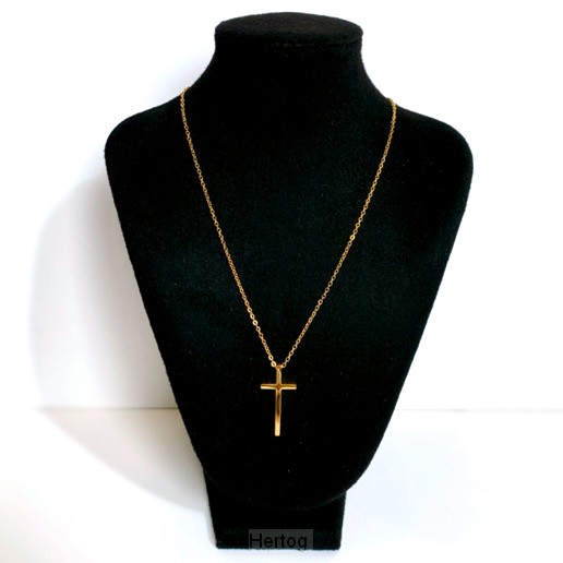 Ketting kruisje 3cm goud