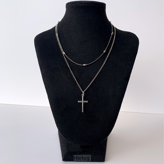 Choker kruisje zilver