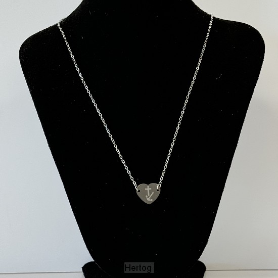 Ketting hartje zilver geloof hoop liefde