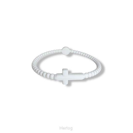 Siliconenarmband kruis wit