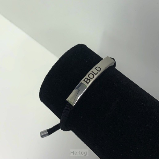 Touwarmband bold zwart
