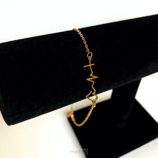 Enkelbandje hartslag goud