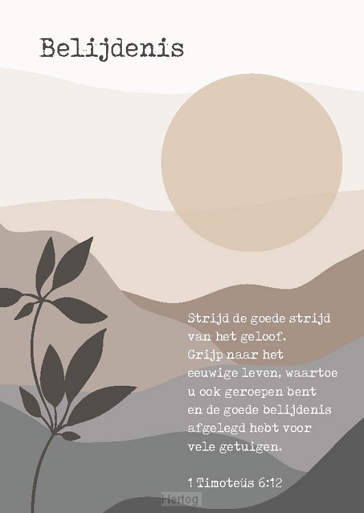 Wenskaart belijdenis strijd de goede str