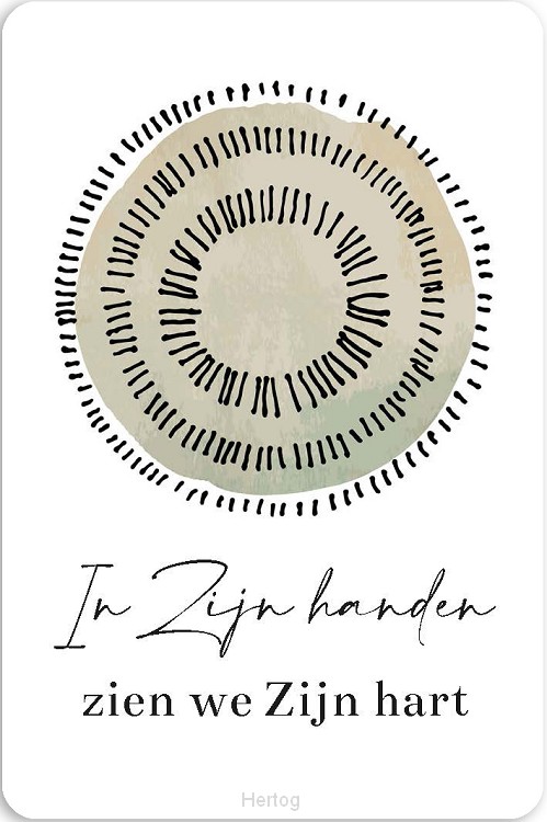 Minikaartje in Zijn handen