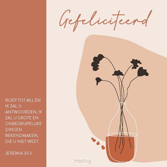 Kaart gefeliciteerd - Jer 33:3